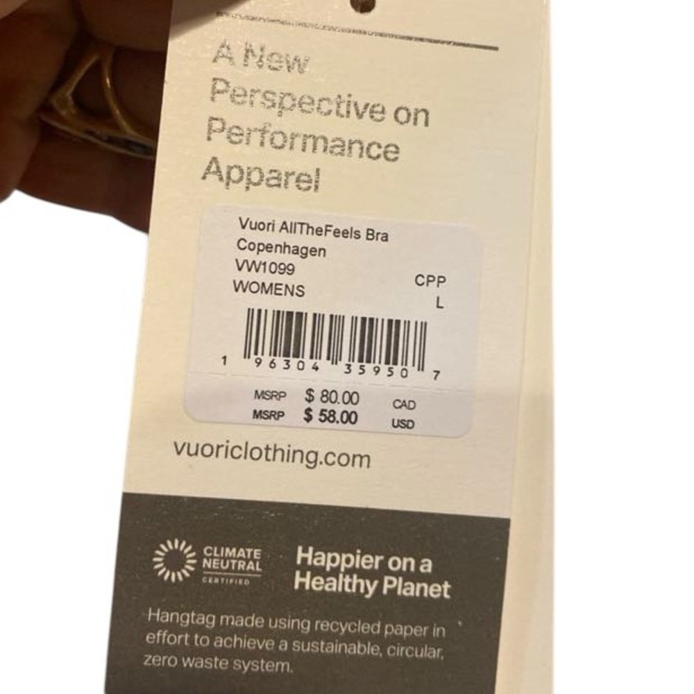 NWT Vuori AllTheFeels bra COPENHAGEN Size: L - Picture 3 of 4